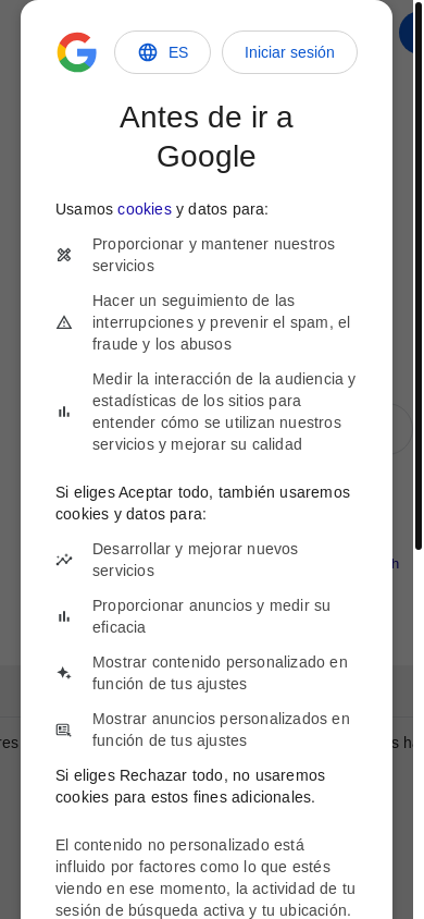 the mobile screenshot of www.google.com