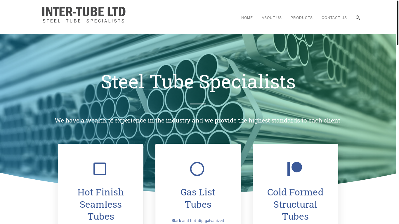 the desktop screenshot of www.inter-tube.co.uk