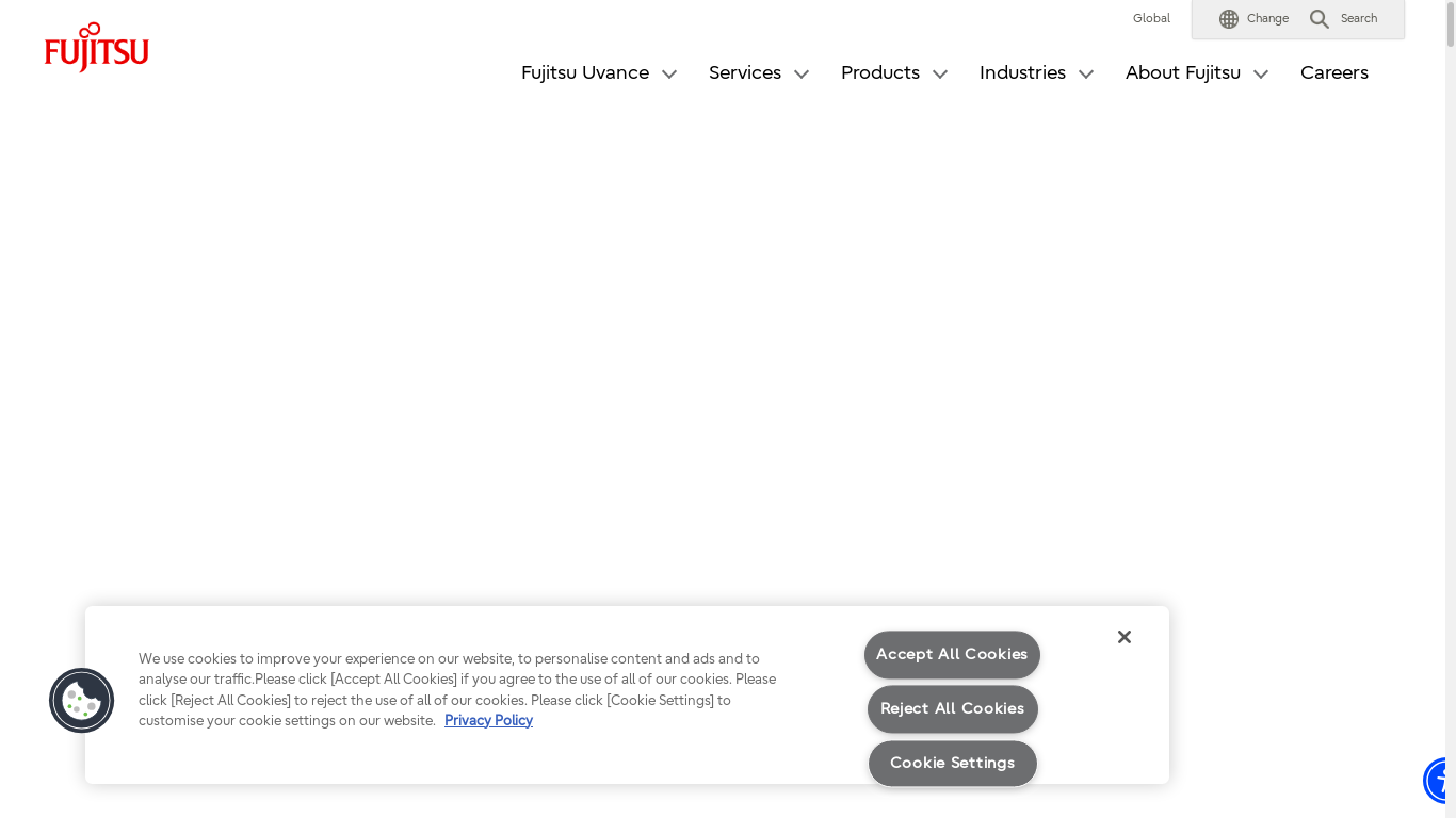 the desktop screenshot of www.fujitsu.com