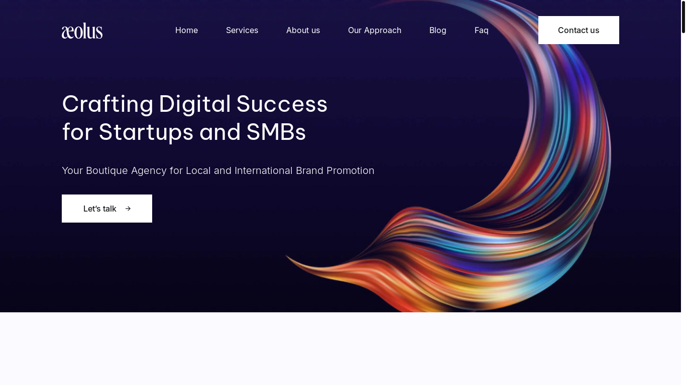 the desktop screenshot of aeolusdigital.com