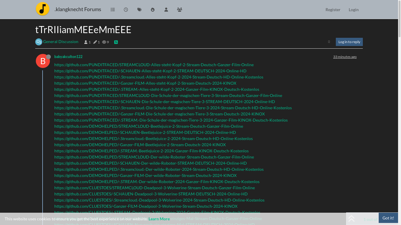 the desktop screenshot of nodebb.klangknecht.com