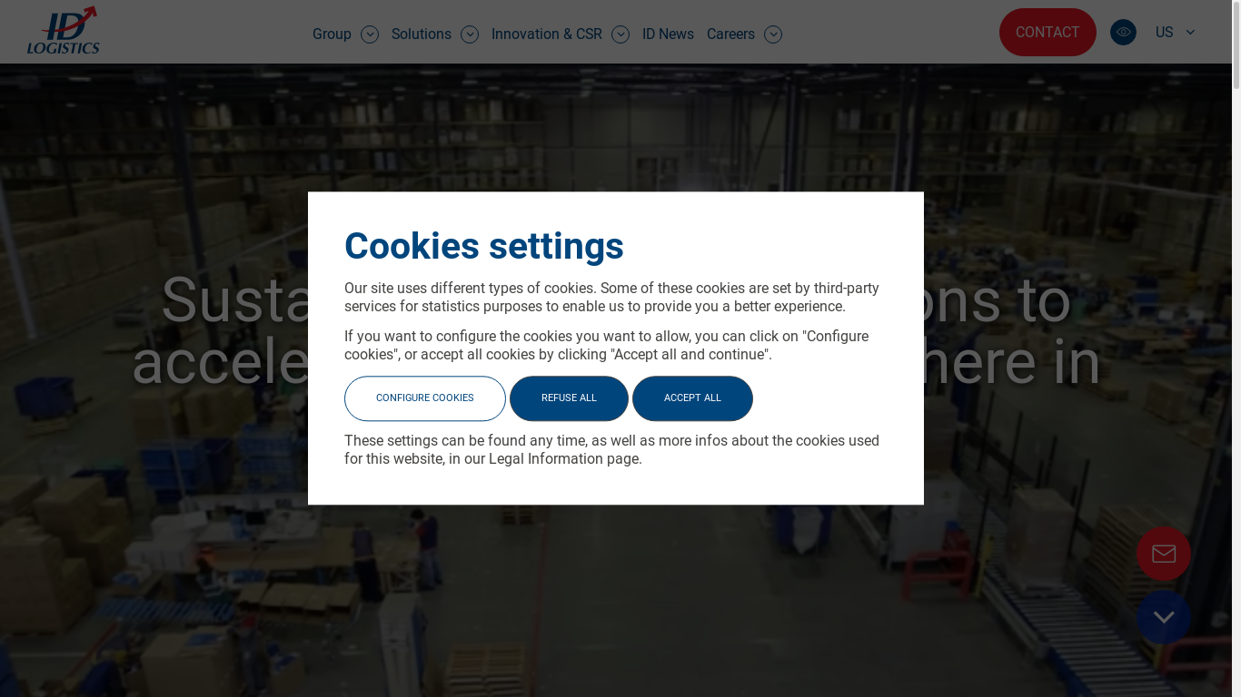 the desktop screenshot of www.id-logistics.com