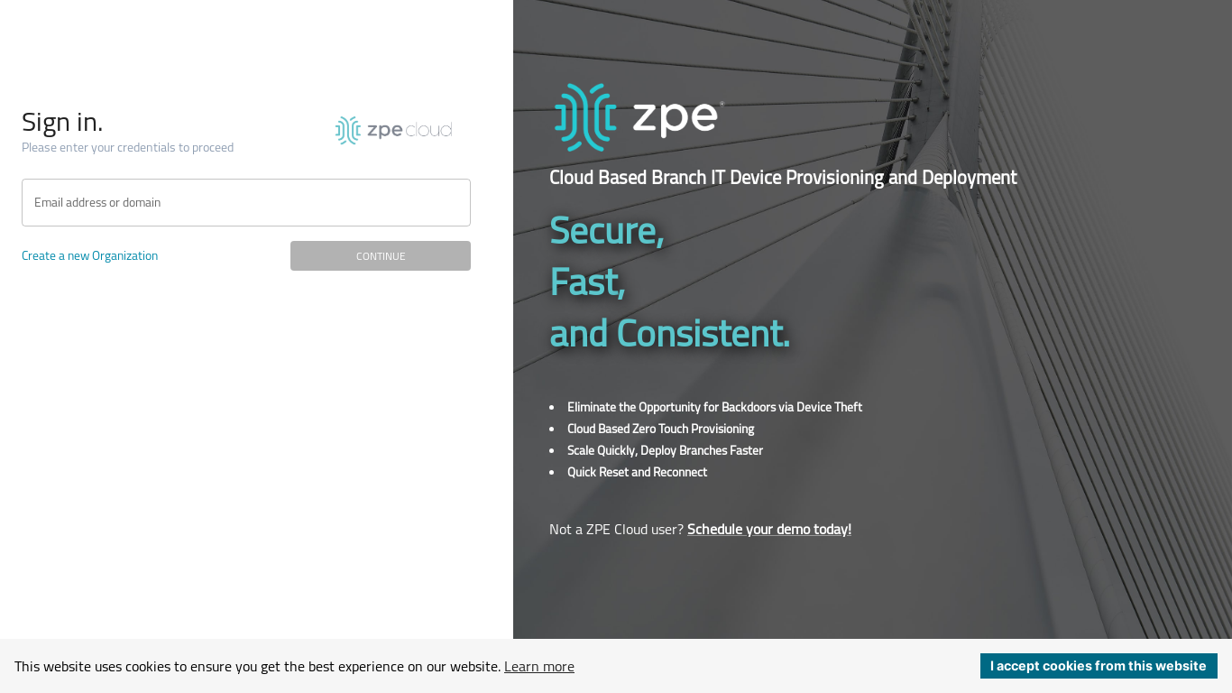 the desktop screenshot of zpecloud.com