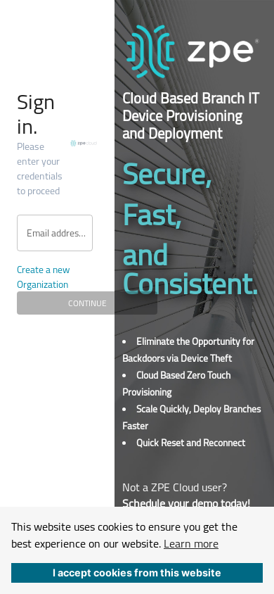 the mobile screenshot of zpecloud.com