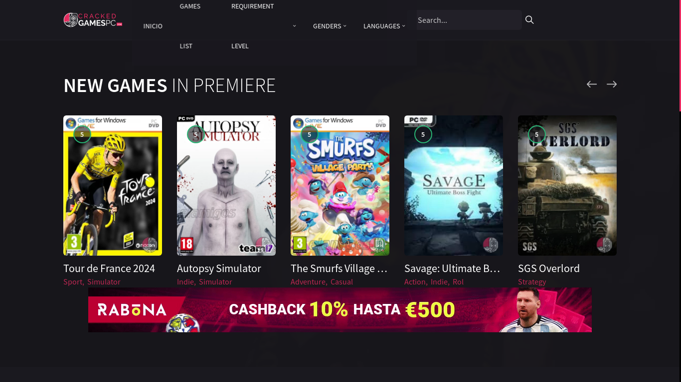 the desktop screenshot of www.cracked-gamespc.com
