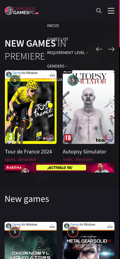 the mobile screenshot of www.cracked-gamespc.com