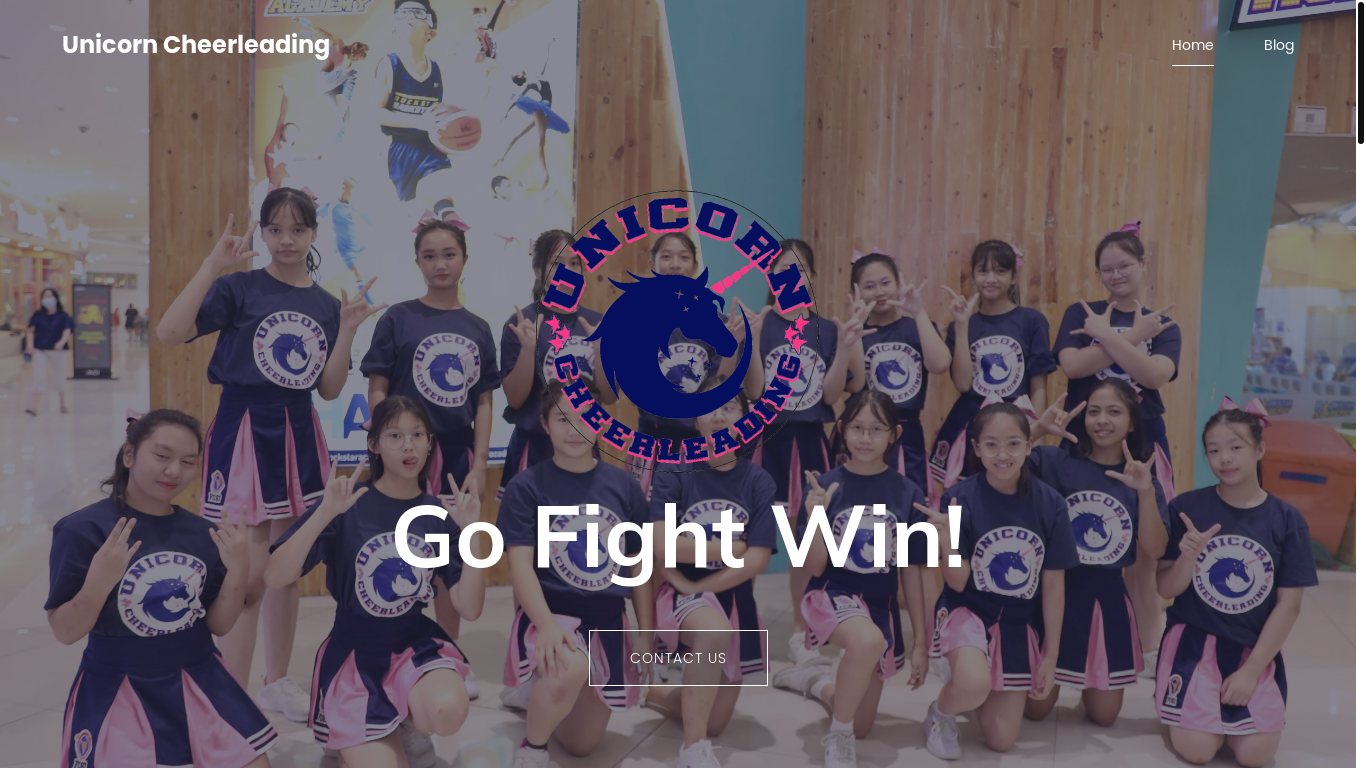 the desktop screenshot of unicorncheerleading.com