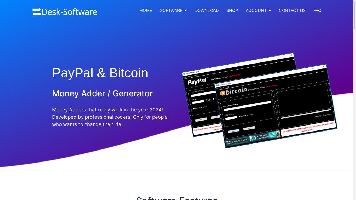 the desktop screenshot of desk-software.com