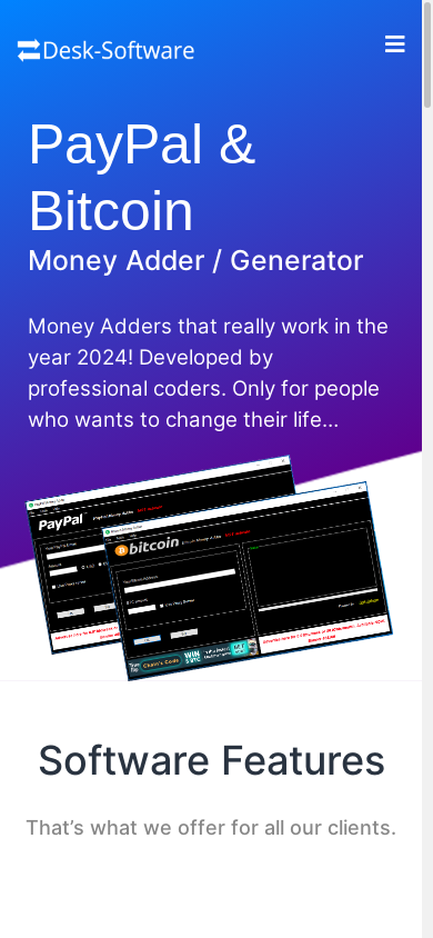 the mobile screenshot of desk-software.com