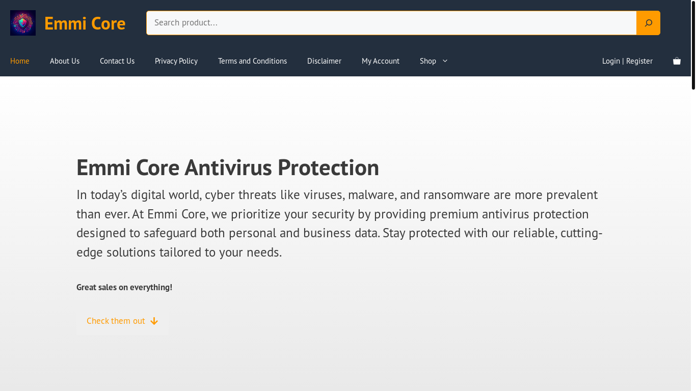the desktop screenshot of emmicore.com