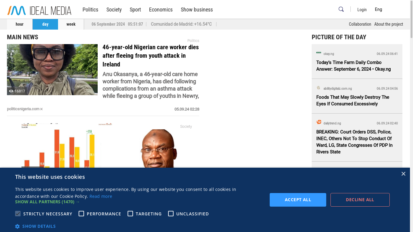 the desktop screenshot of www.idealmedia.io
