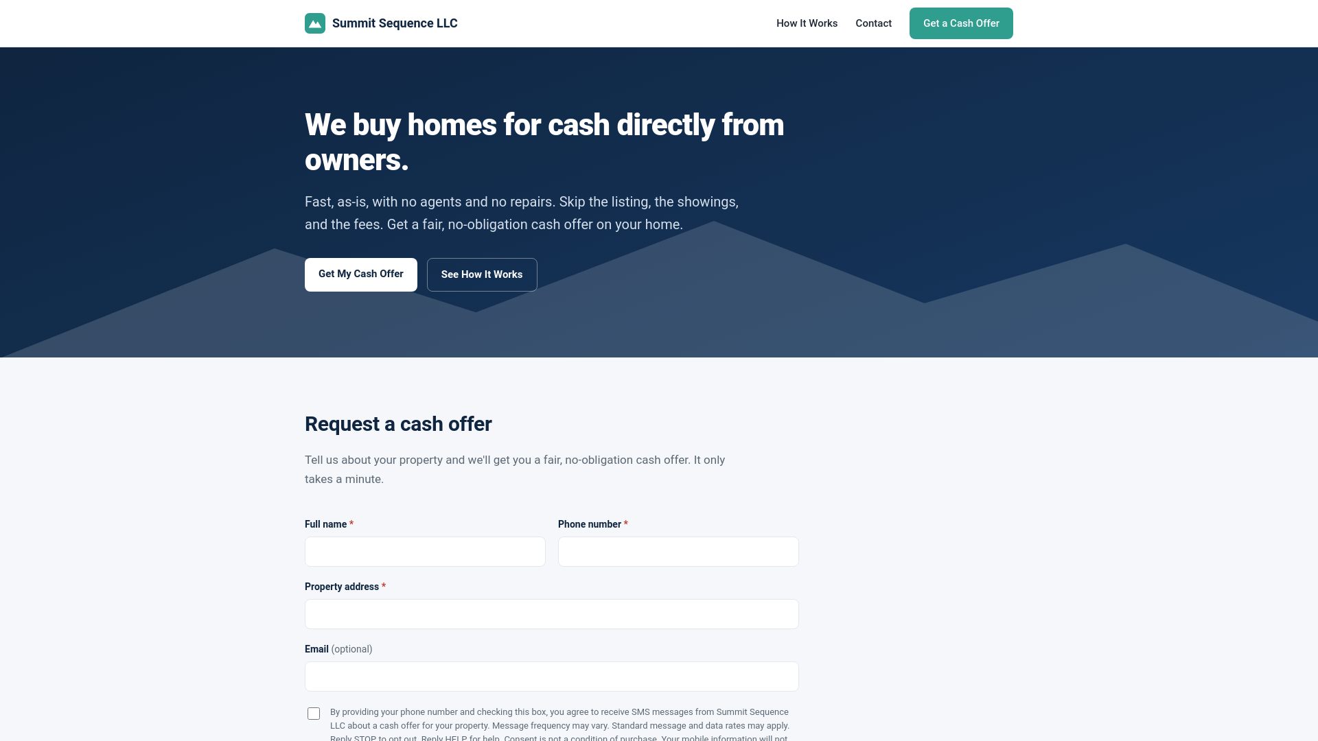 Summit Sequence LLC — We Buy Homes for Cash - URL Scan Results | Tiny Scan