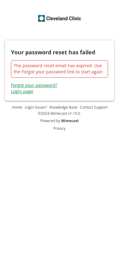 the mobile screenshot of ccf.login-us.mimecast.com