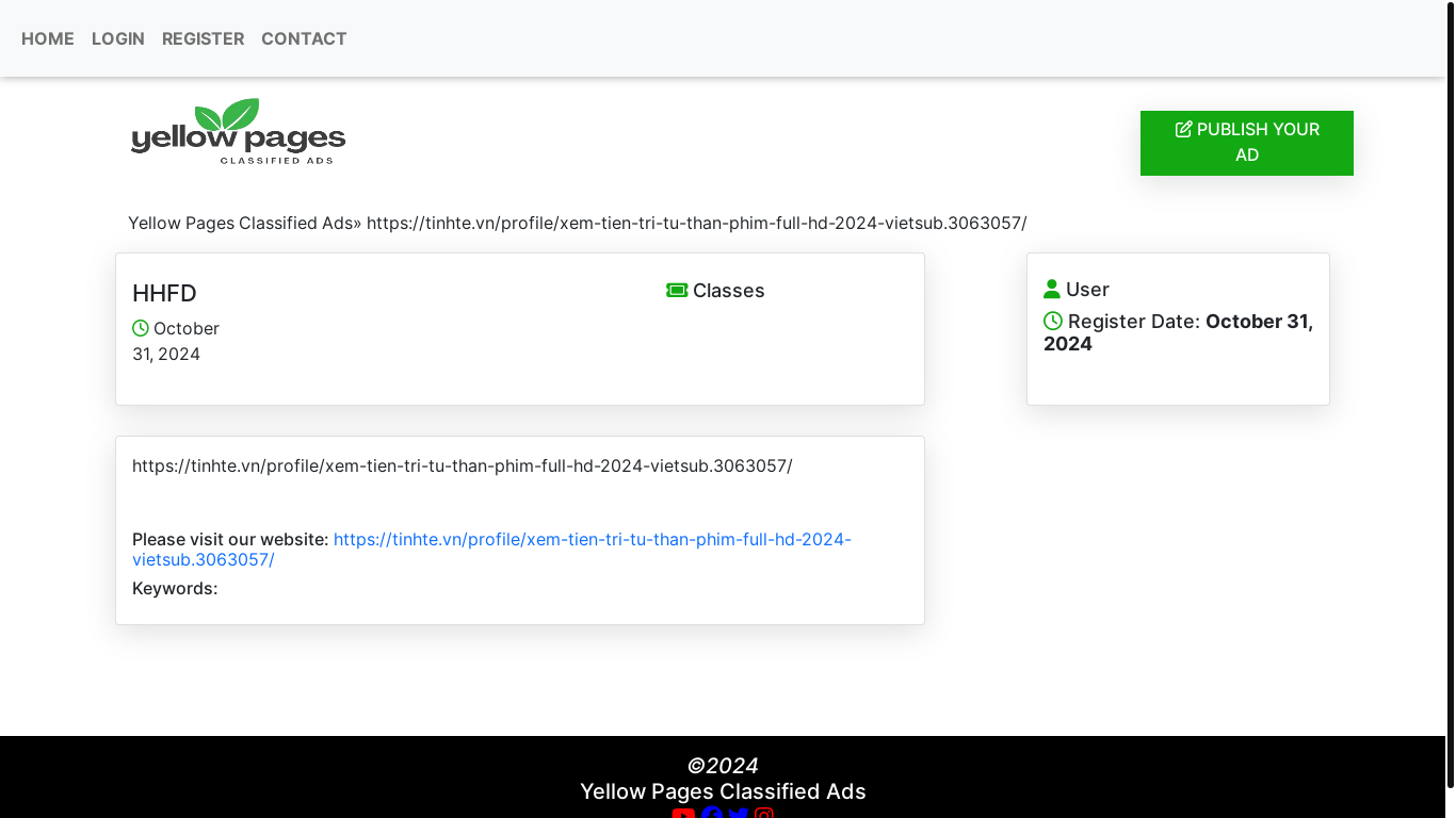 the desktop screenshot of yellowpagesclassifiedads.com