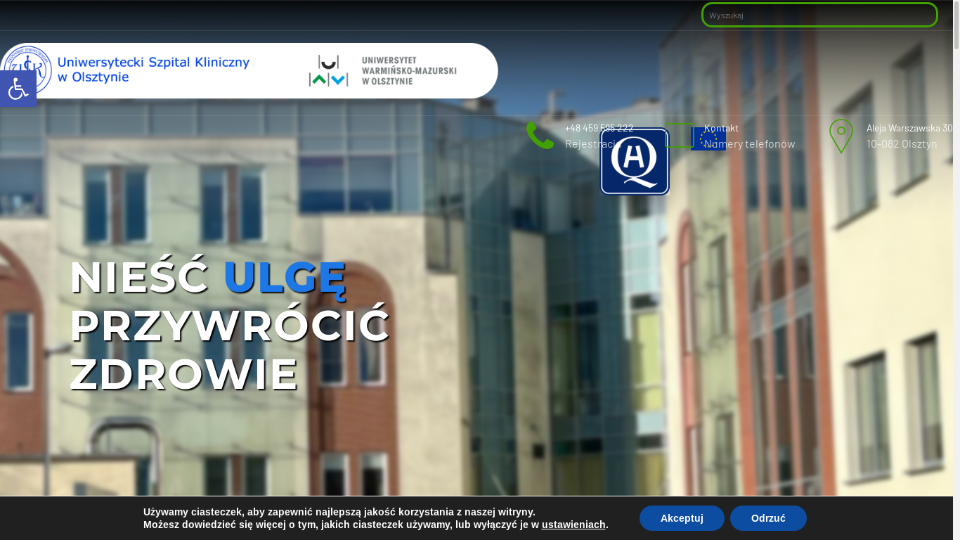 the desktop screenshot of szpital.uwm.edu.pl