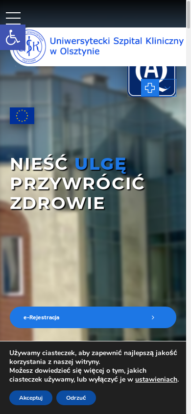 the mobile screenshot of szpital.uwm.edu.pl