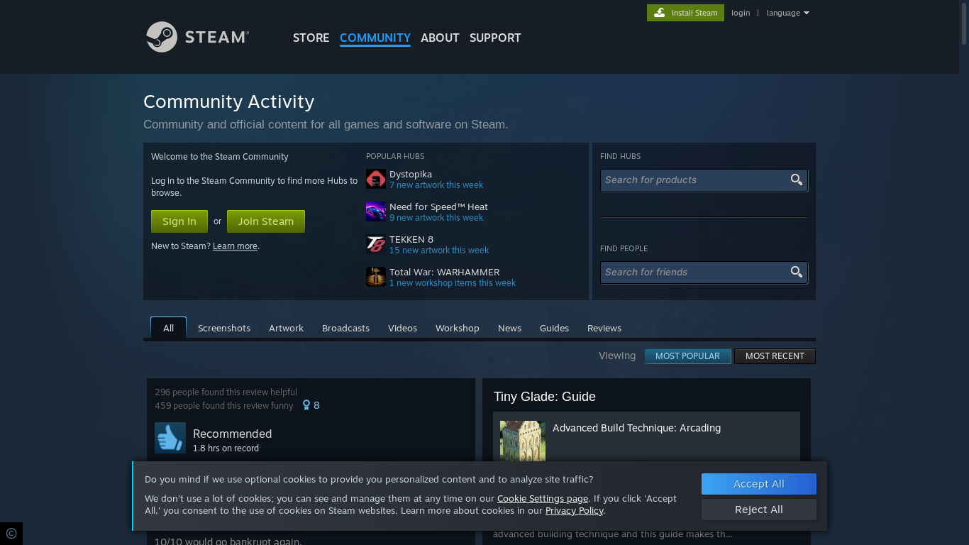 the desktop screenshot of steamcommunity.com