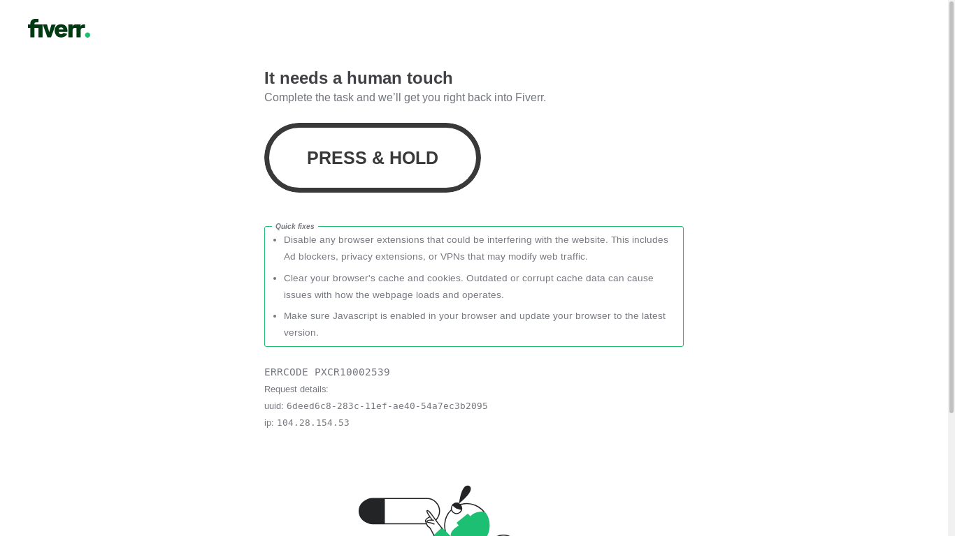 the desktop screenshot of www.fiverr.com