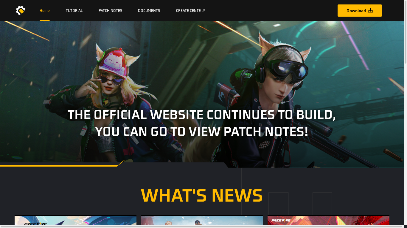the desktop screenshot of createofficial-pre.garenaind.com