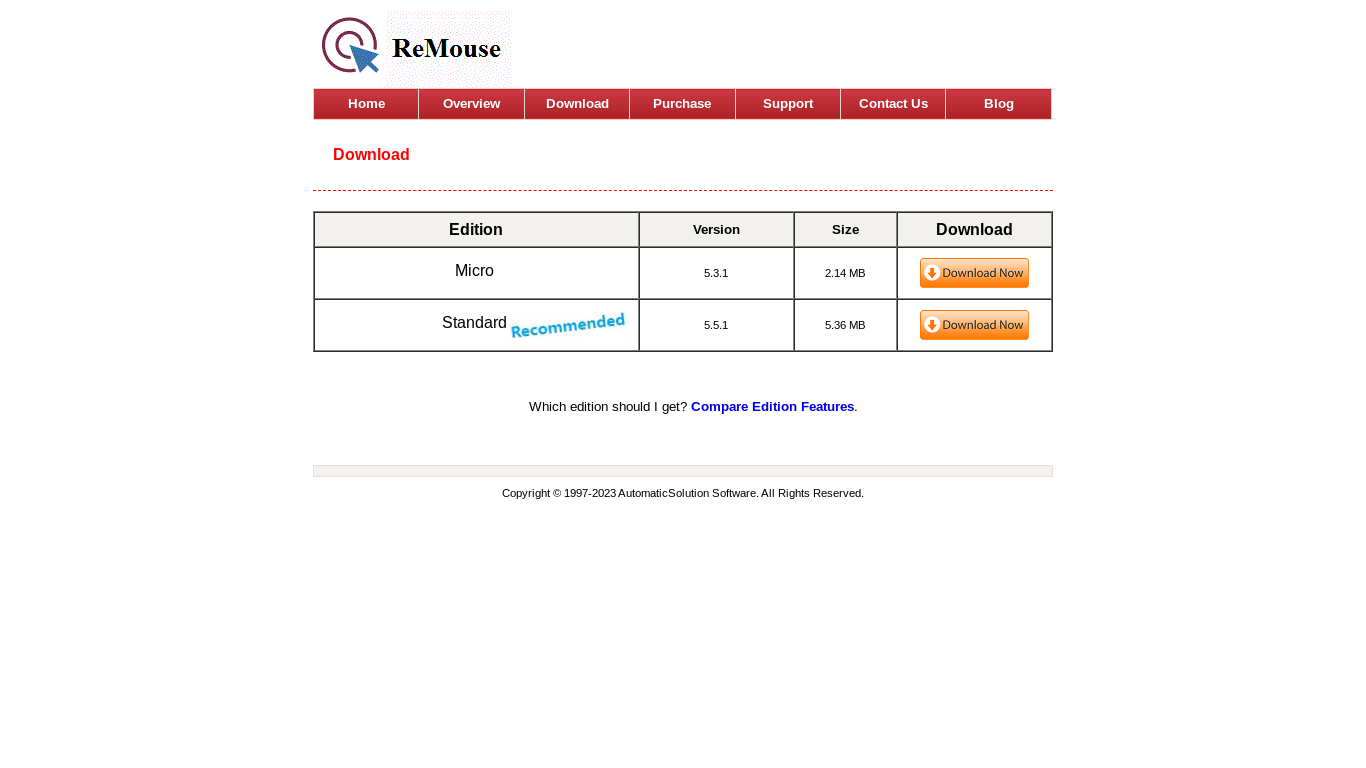 the desktop screenshot of www.remouse.com