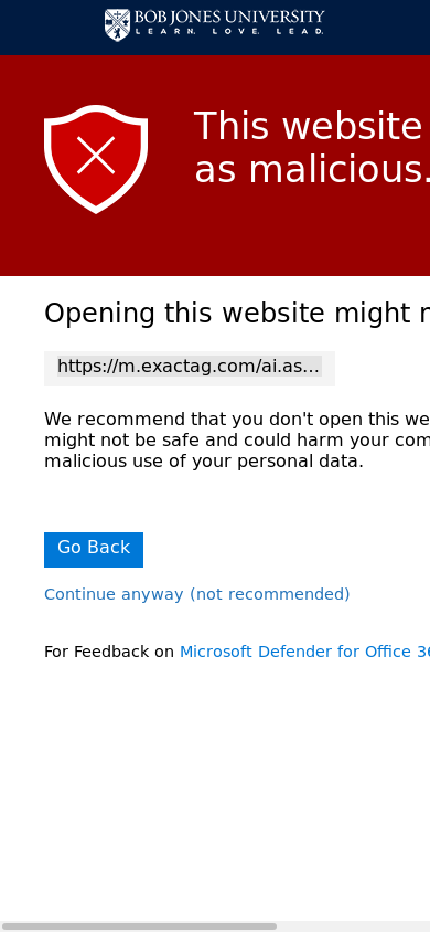 the mobile screenshot of nam11.safelinks.protection.outlook.com