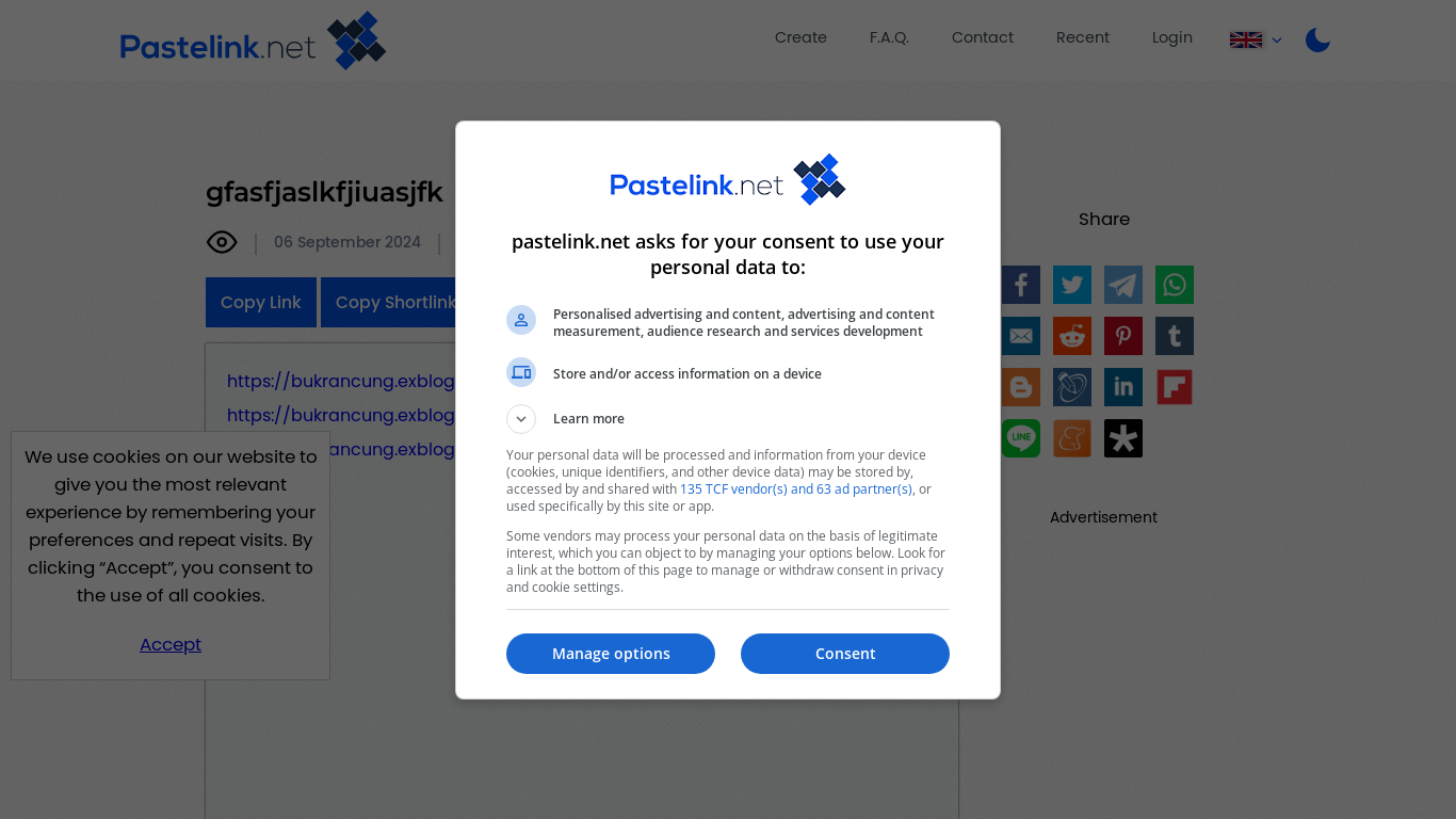 the desktop screenshot of pastelink.net