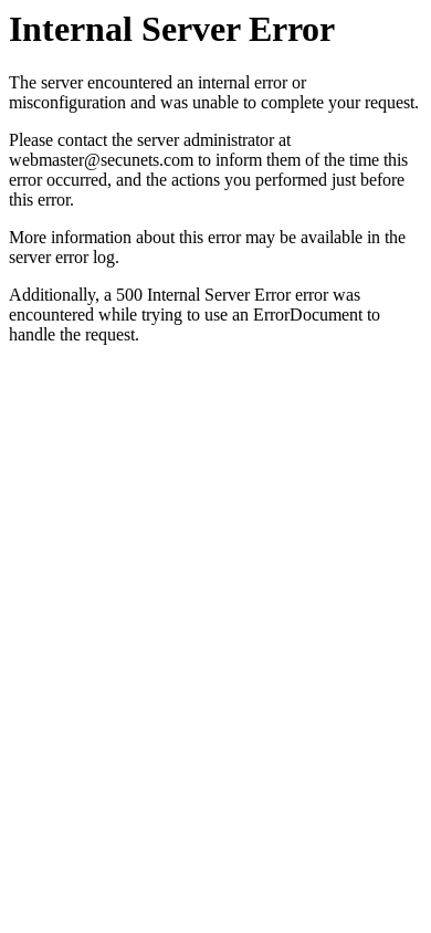 the mobile screenshot of secunets.com