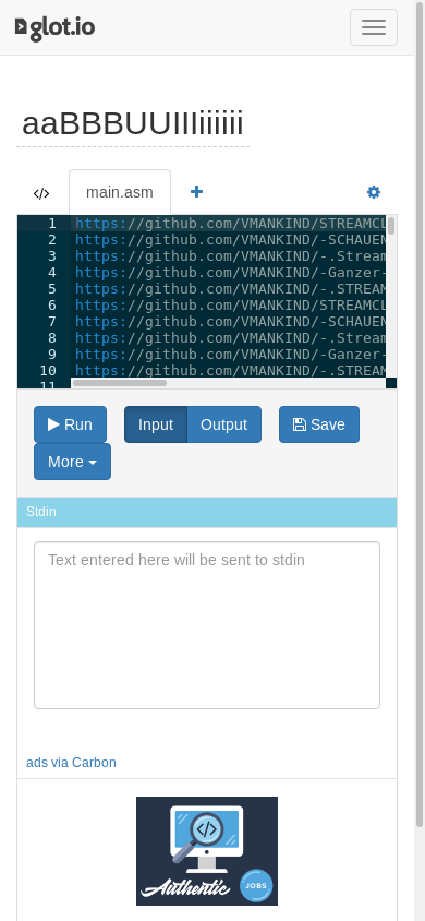 the mobile screenshot of glot.io