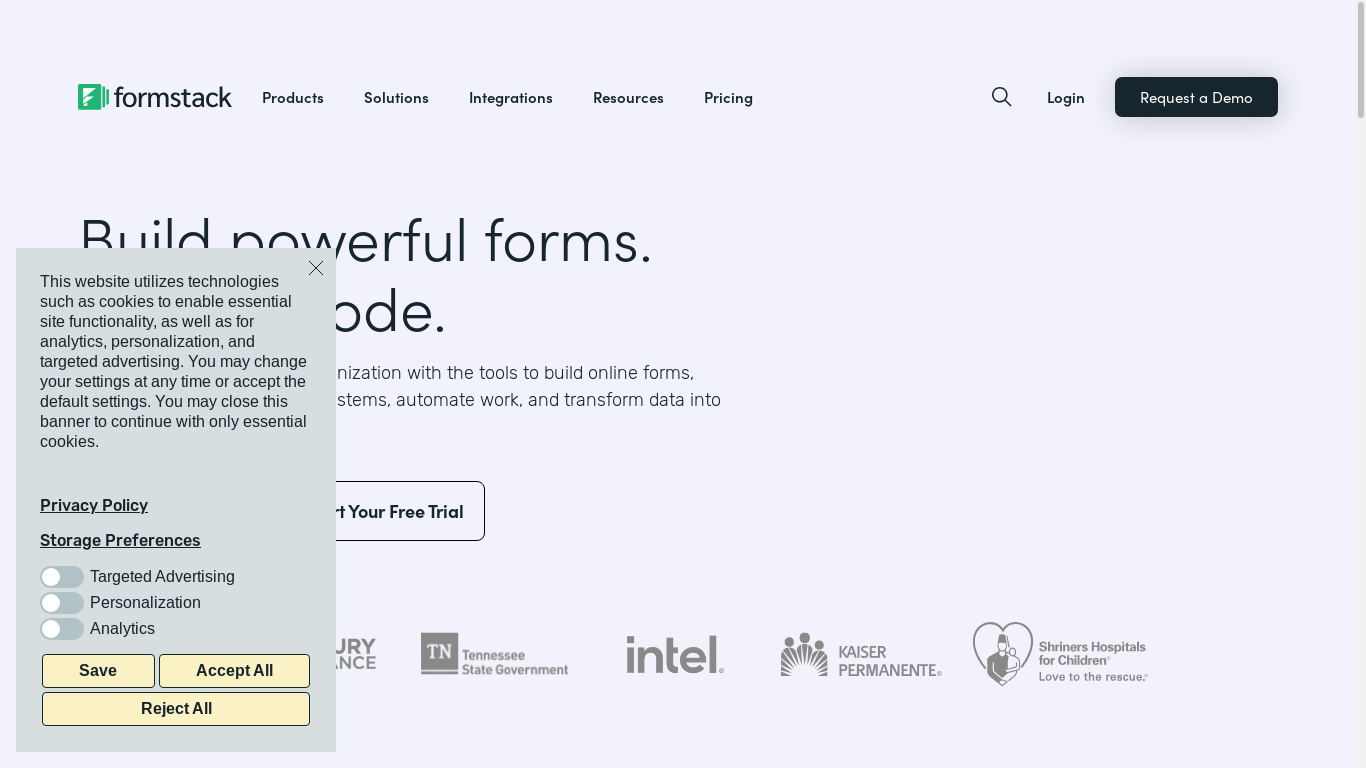 the desktop screenshot of sharedfiled.formstack.com