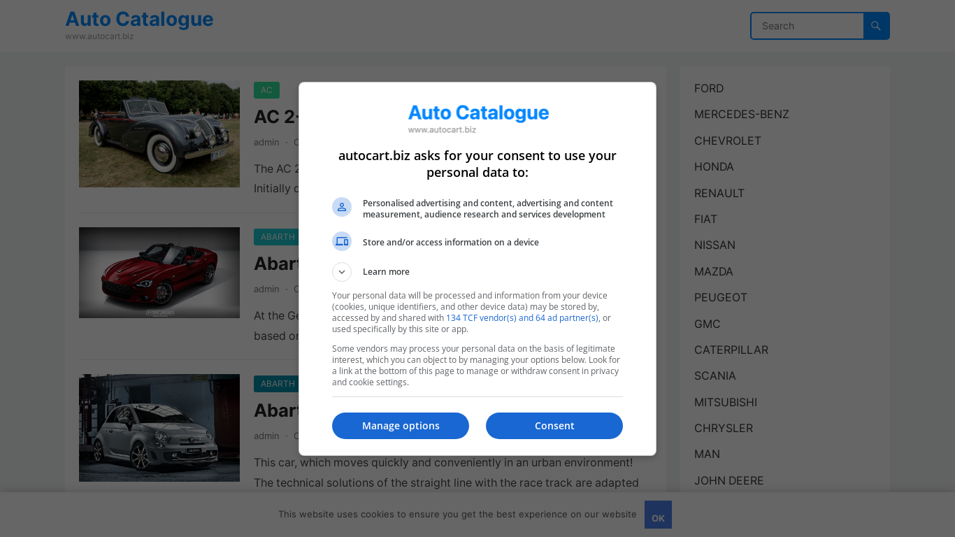 the desktop screenshot of autocart.biz