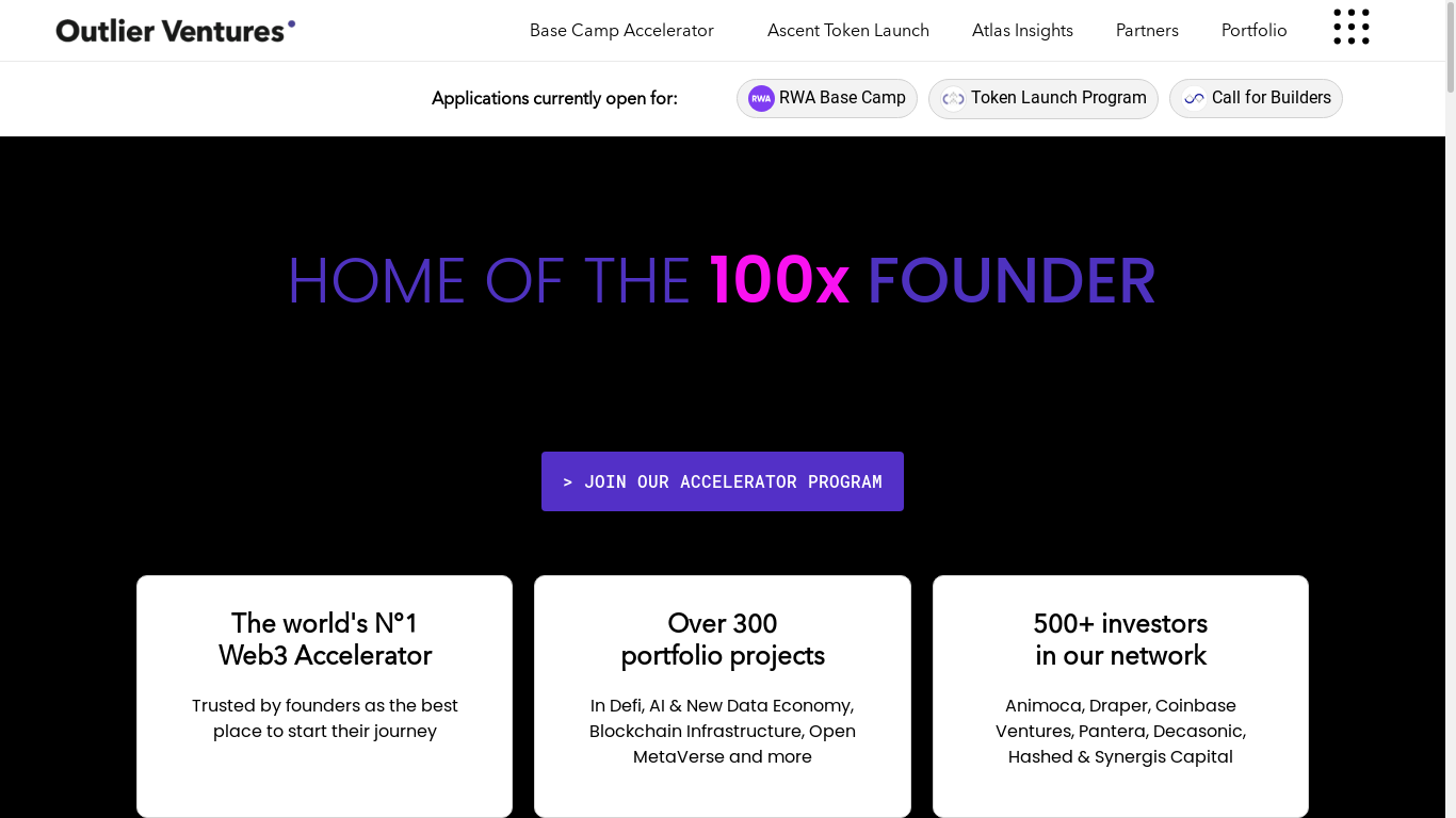 the desktop screenshot of outlierventures.io
