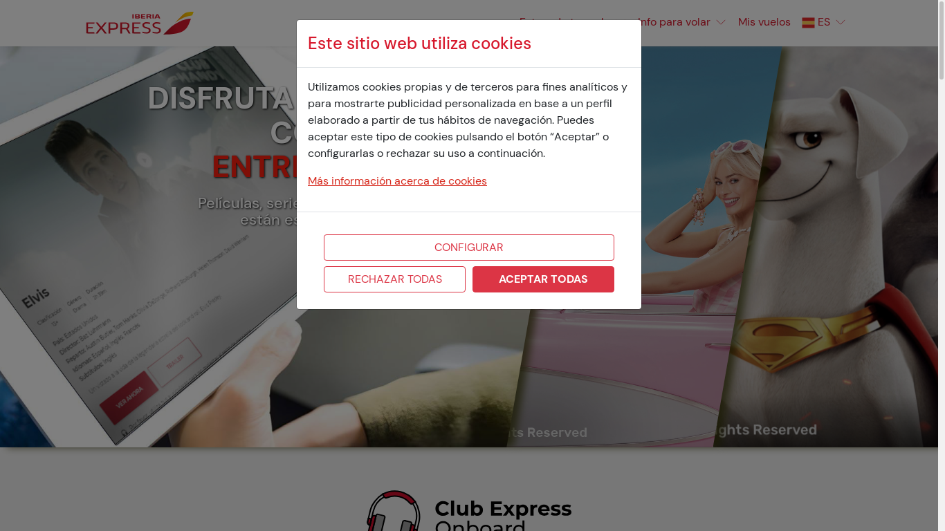 the desktop screenshot of onboard.iberiaexpress.com