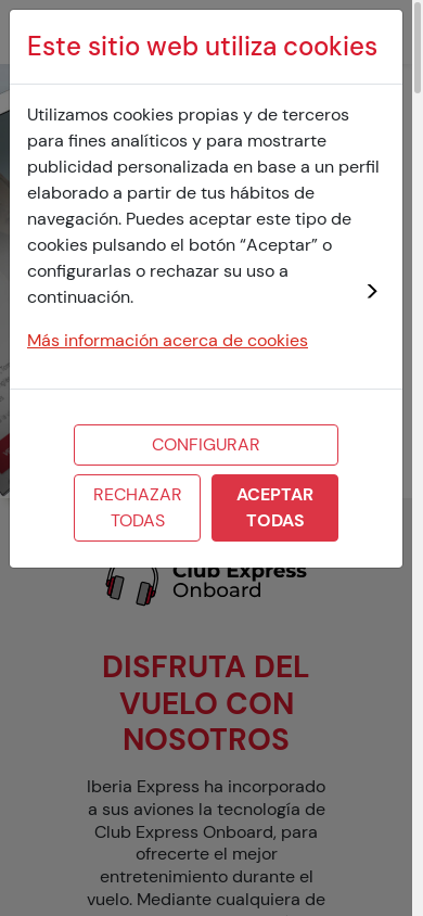 the mobile screenshot of onboard.iberiaexpress.com