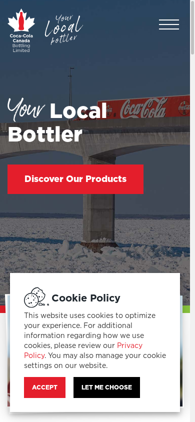 the mobile screenshot of cokecanada.com