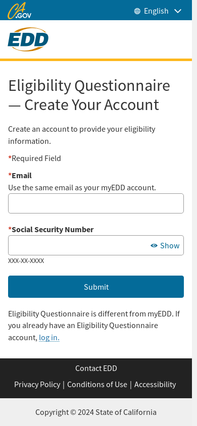 the mobile screenshot of ui-eligibility.edd.ca.gov