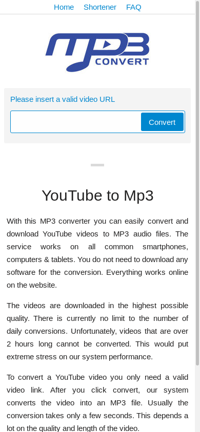 the mobile screenshot of mp3-convert.org