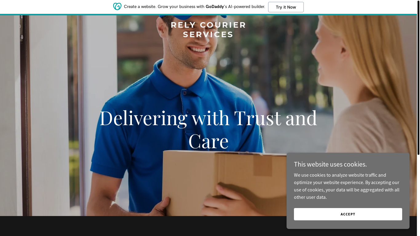the desktop screenshot of relycourierservices.com