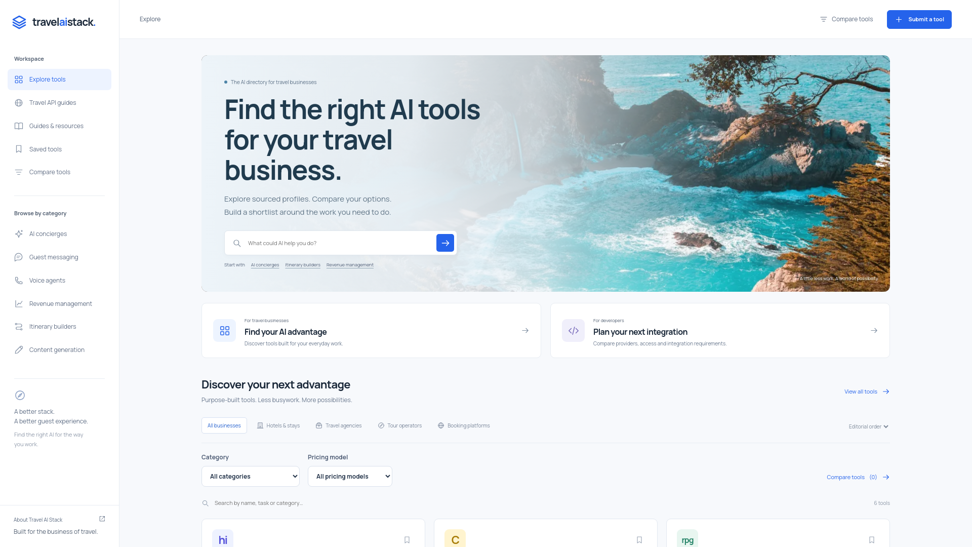 AI tools directory for travel businesses | Travel AI Stack - URL Scan ...