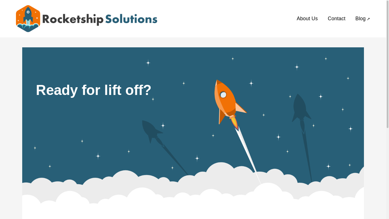 the desktop screenshot of rocketshipsolutions.com