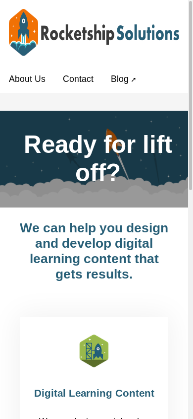 the mobile screenshot of rocketshipsolutions.com