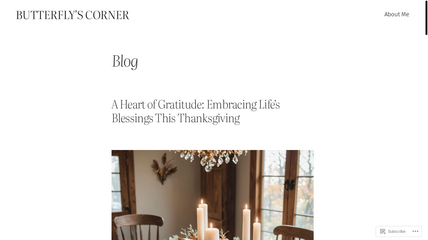 the desktop screenshot of butterflyscorner.blog