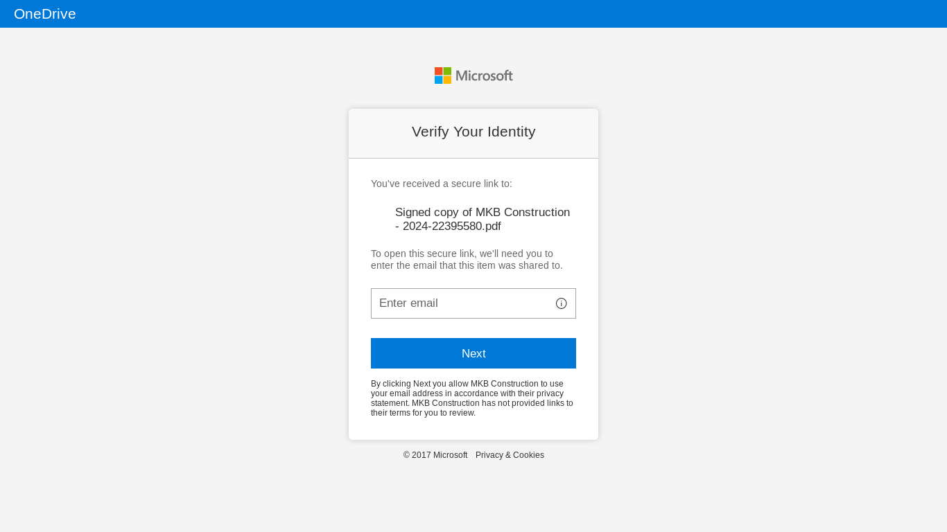 the desktop screenshot of mkbconstruction-my.sharepoint.com