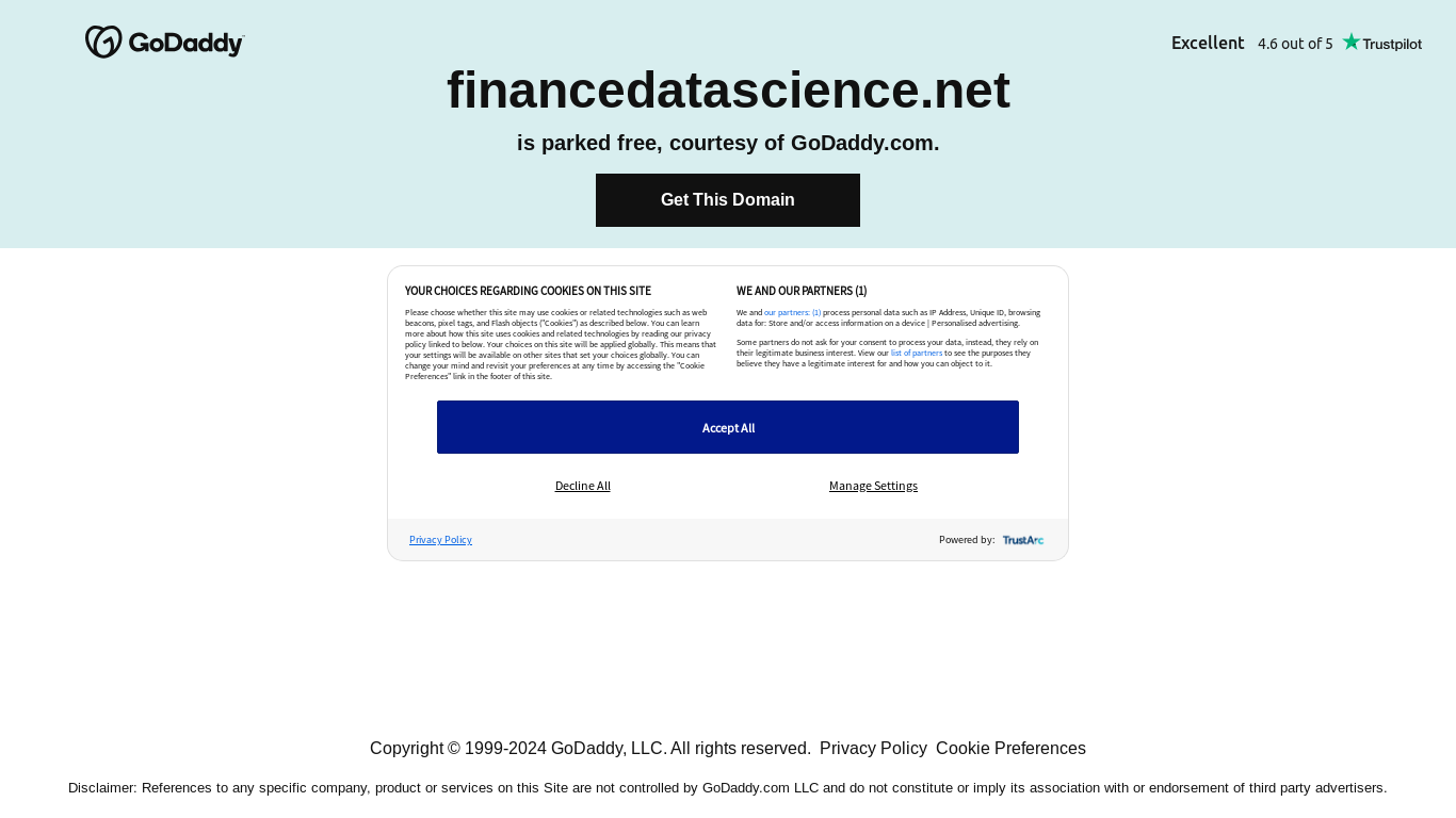 the desktop screenshot of financedatascience.net