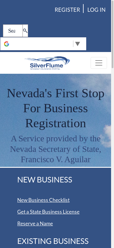 the mobile screenshot of www.nvsilverflume.gov