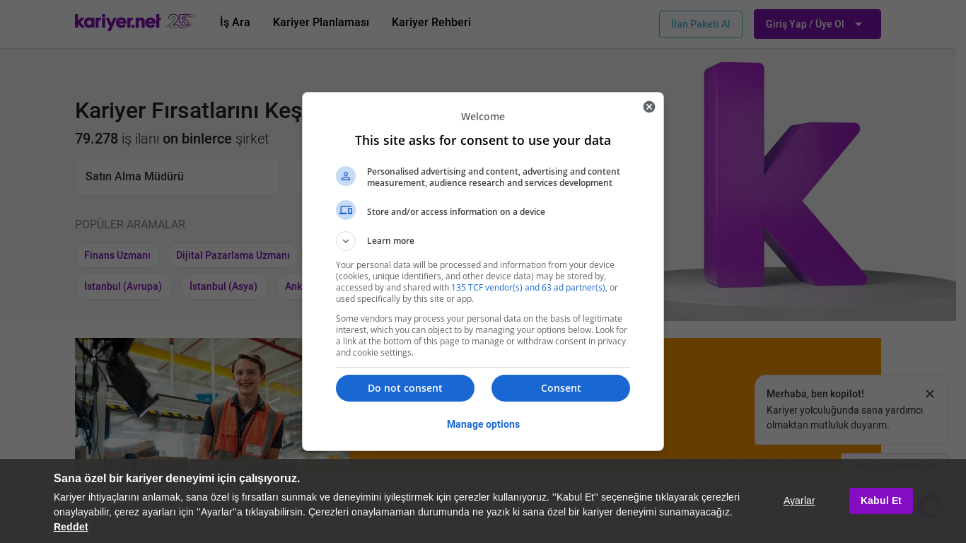 the desktop screenshot of www.kariyer.net