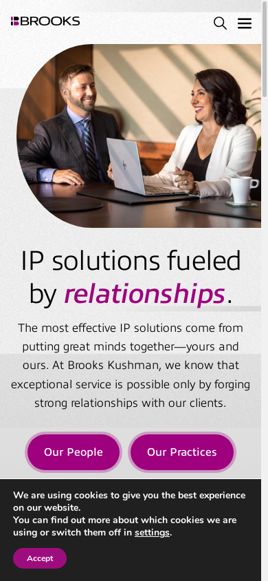 the mobile screenshot of www.brookskushman.com