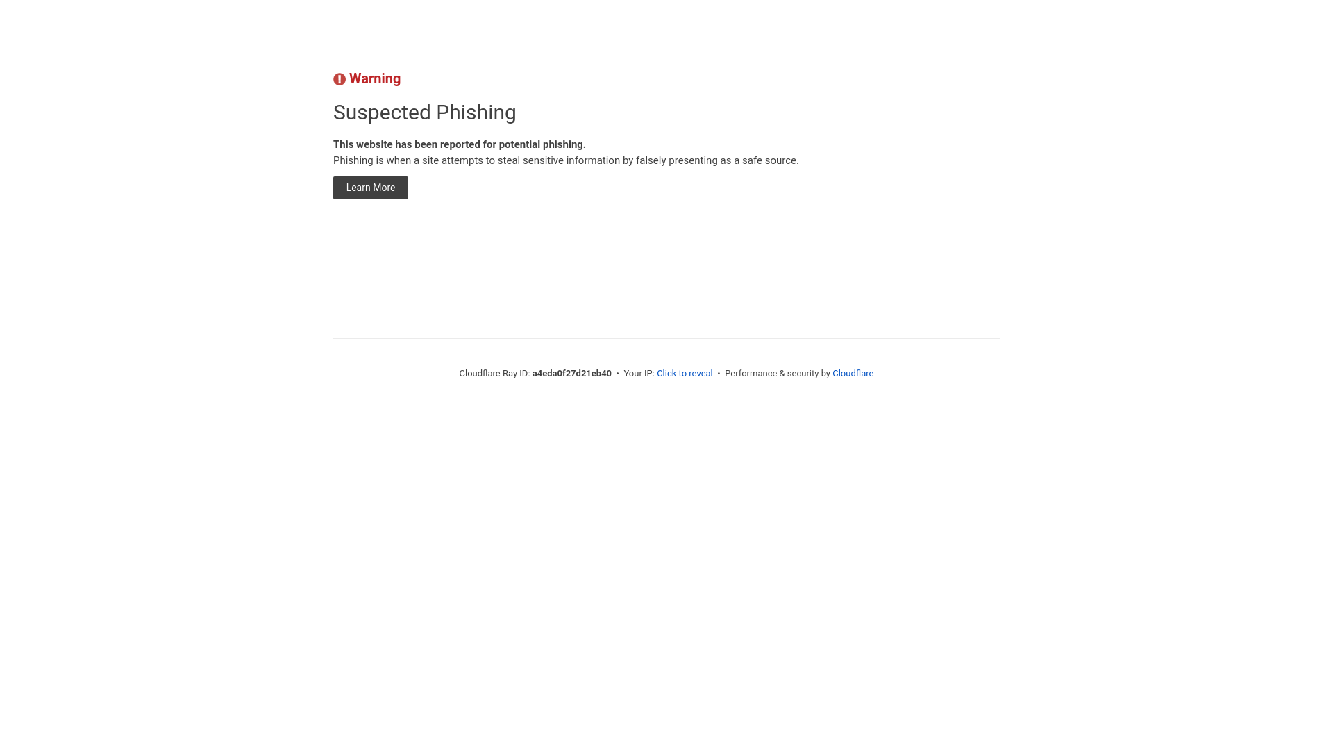 Suspected Phishing | Cloudflare - URL Scan Results | Tiny Scan