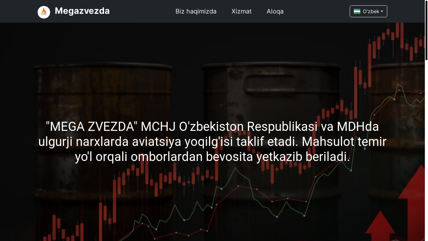 the desktop screenshot of megazvezda.uz
