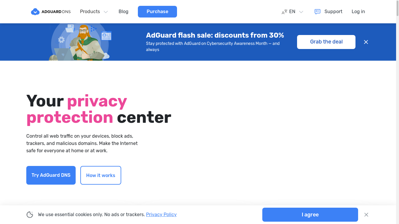 the desktop screenshot of adguard-dns.io