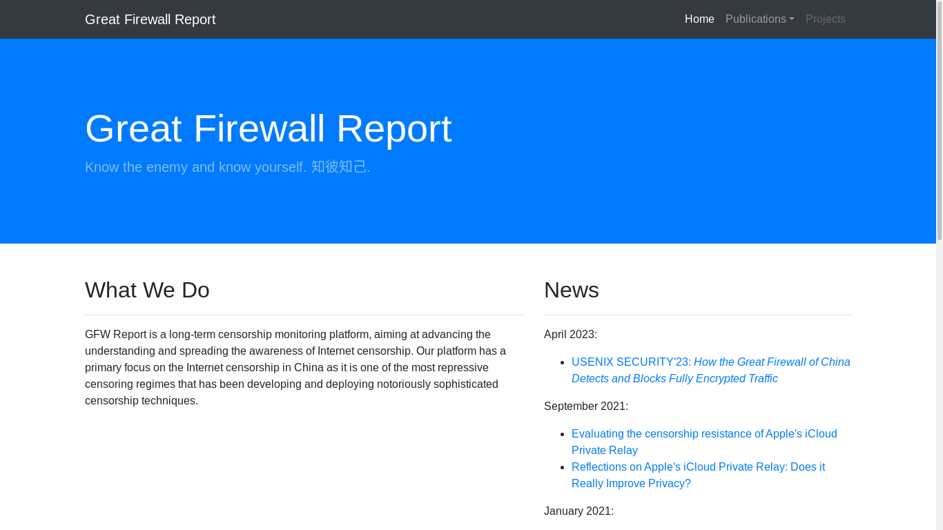 the desktop screenshot of gfw.report